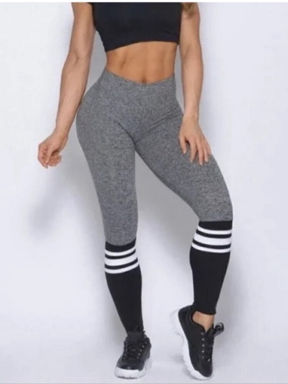 Bombshell sportswear OG sock leggings black grey medium